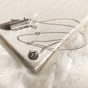 Capsule + Wand Locket - Silver